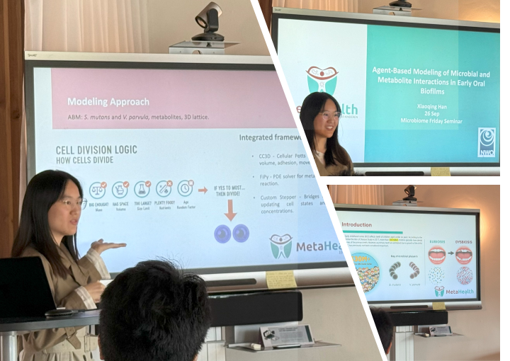 Xiaoqing Han presenting microbiome research